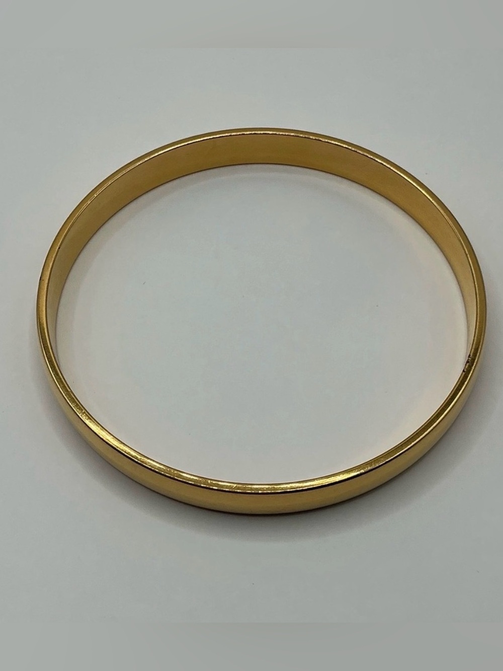 Vintage Monet Signed Gold Tone Bangle Bracelet Thick Minimalist Stacking Band